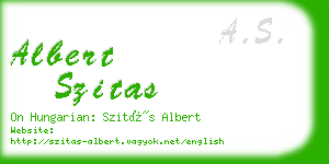 albert szitas business card